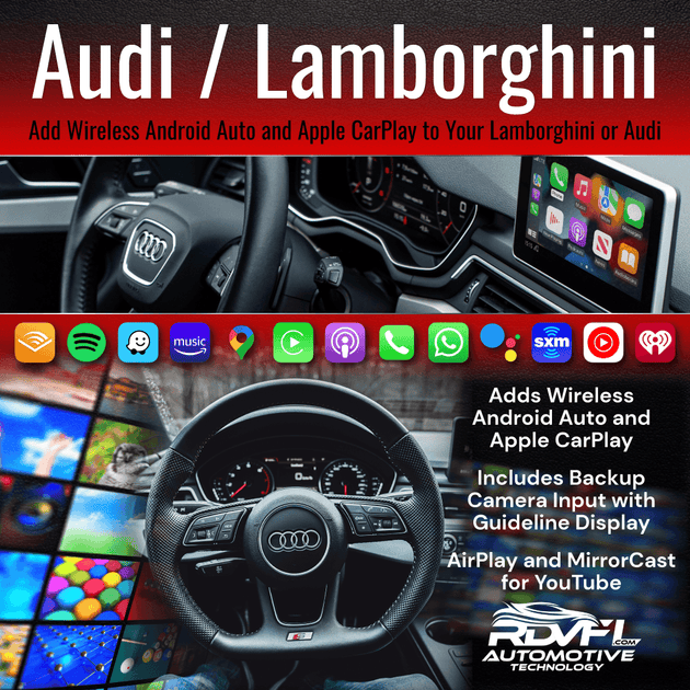 Add Apple CarPlay and Android Auto to Audi MMI 3G Radio for Audi A4 (2009-2016), Audi A5 (2009-2016), Audi Q5 (2009-2017), Audi S4 (2009-2016), Audi S5 (2009-2016), Audi QS5 (2009-2017), Audi RS4 (2009-2016), Audi RS5 (2009-2016), Audi A6 (2012-2015), Audi S6 (2012-2015), Audi A7 (2012-2015), Audi S7 (2012-2015), Audi RS6 (2012-2015), Audi RS7 (2012-2015).