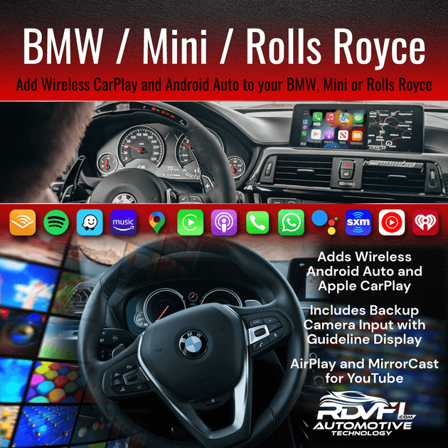 Add wireless CarPlay to BMC CIC System - 1 Series (2009-2015), 3 Series (2009-2013), M3 (2009-2013), 5 Series (2009-2013), M5 (2009-2013), 6 Series (2009-2013), M6 (2009-2012), 7 Series (2009-2012), X1 (2012-2015), X3 (2010-2013), X5 (2009-2013), X6 (2009-2014), Z4 (2009-2016)