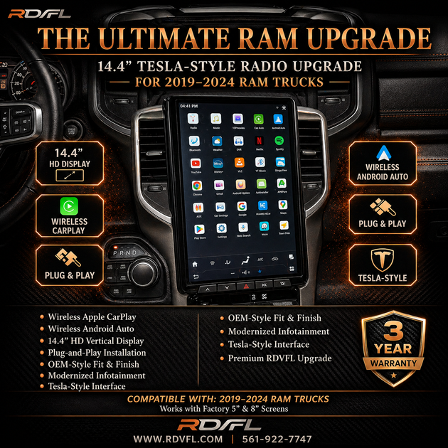 RAM-RADIO-13: RADIO UPGRADE FOR 2013-2019 RAM TRUCKS WITH THE 5" AND 8" SCREEN