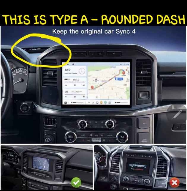 FRD-S4-A (ROUNDED DASH) - 13" SCREEN UPGRADE FOR 2022-2025 F-SERIES TRUCKS WITH 8" SYNC 4