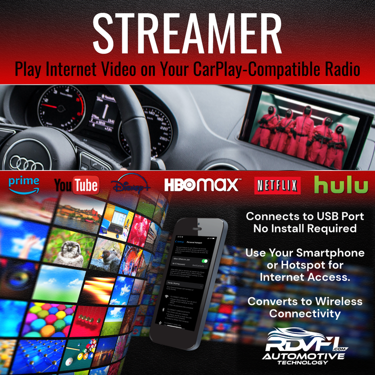 STREAMER - WORKS WITH OEM & AFTERMARKET RADIOS WITH WIRED CARPLAY